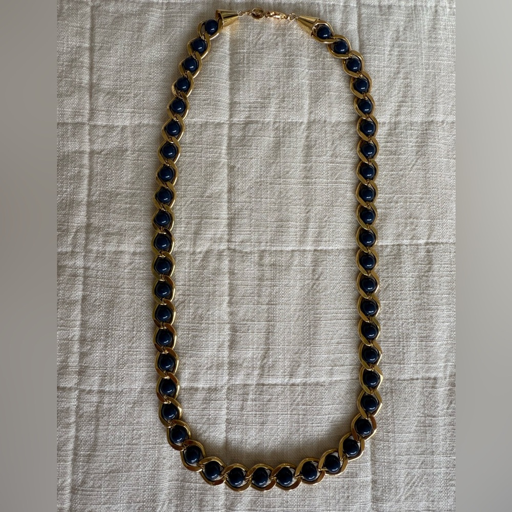Vintage Napier Gold and Blue Necklace